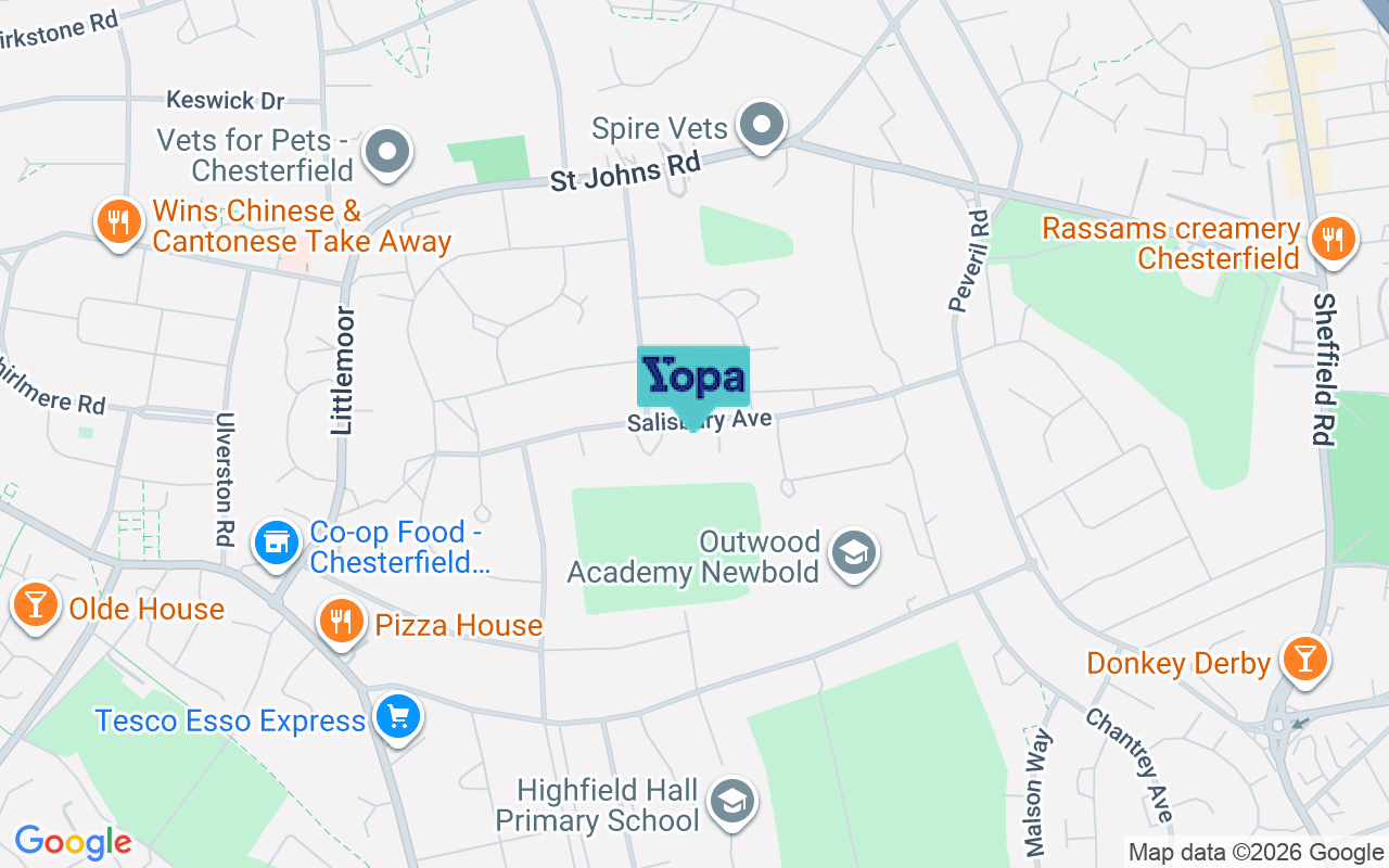 Map showing the location of S41 8PN