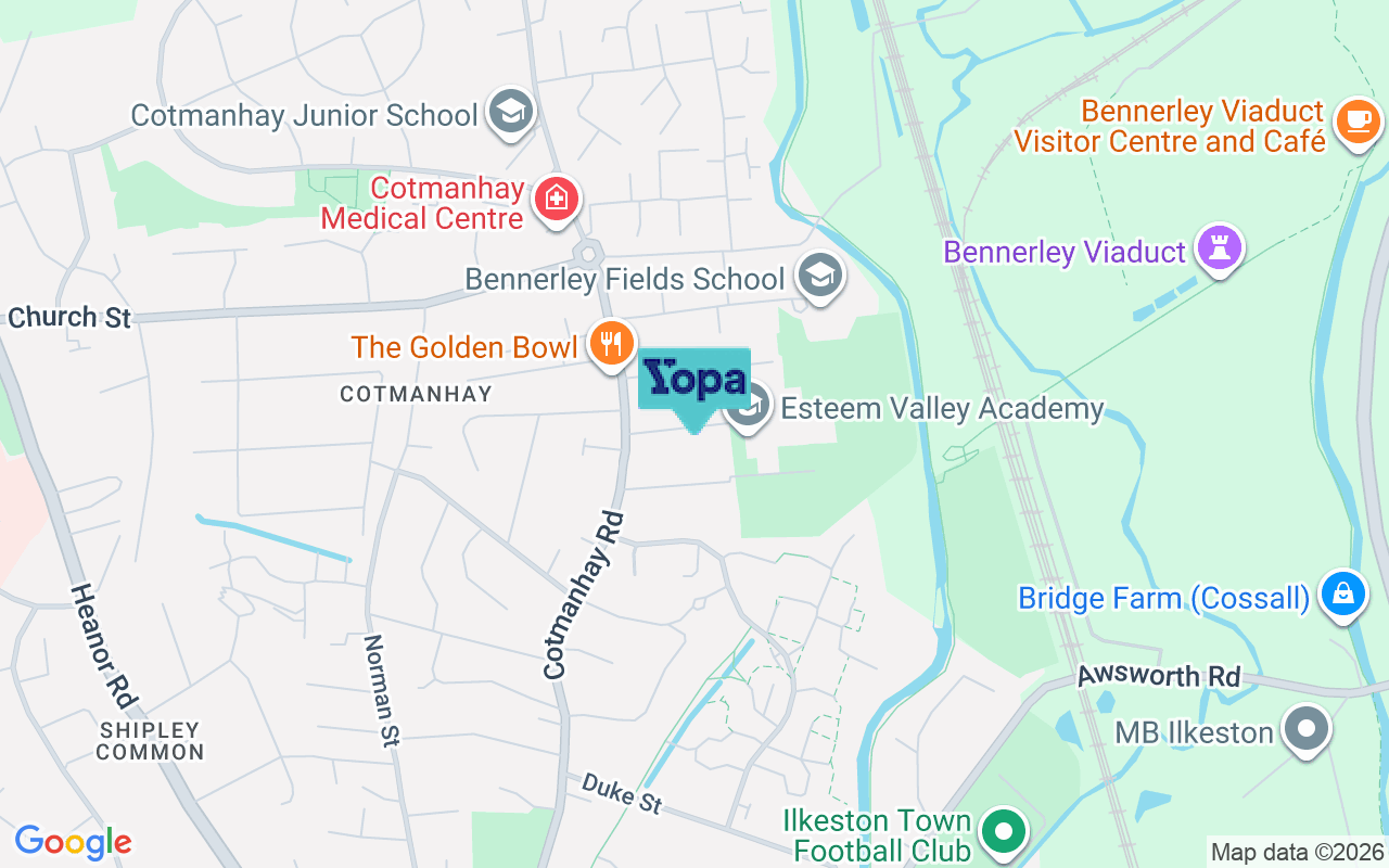 Map showing the location of DE7 8PF