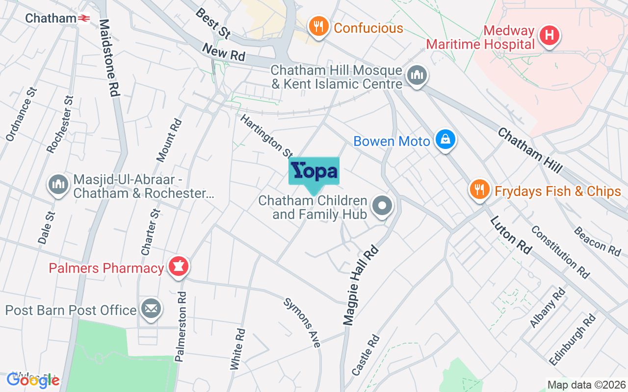 Map showing the location of ME4 5QL