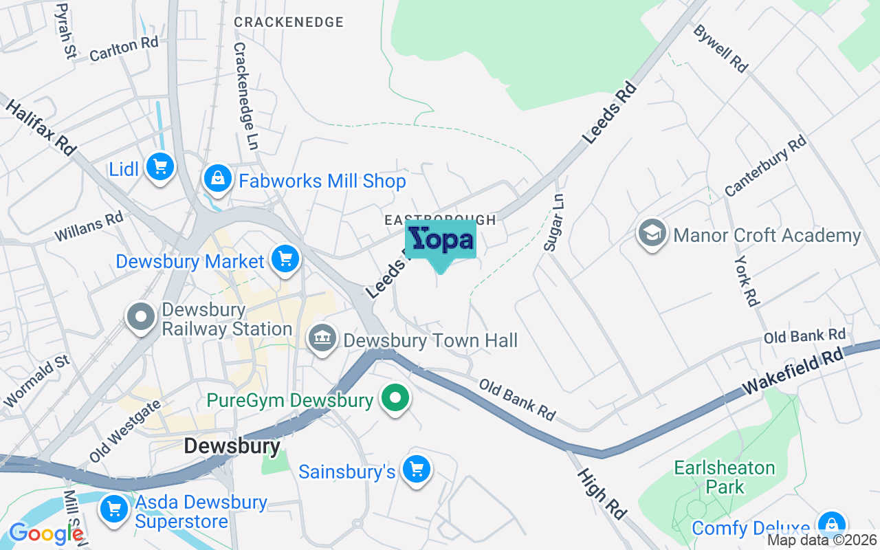 Map showing the location of WF12 7BE