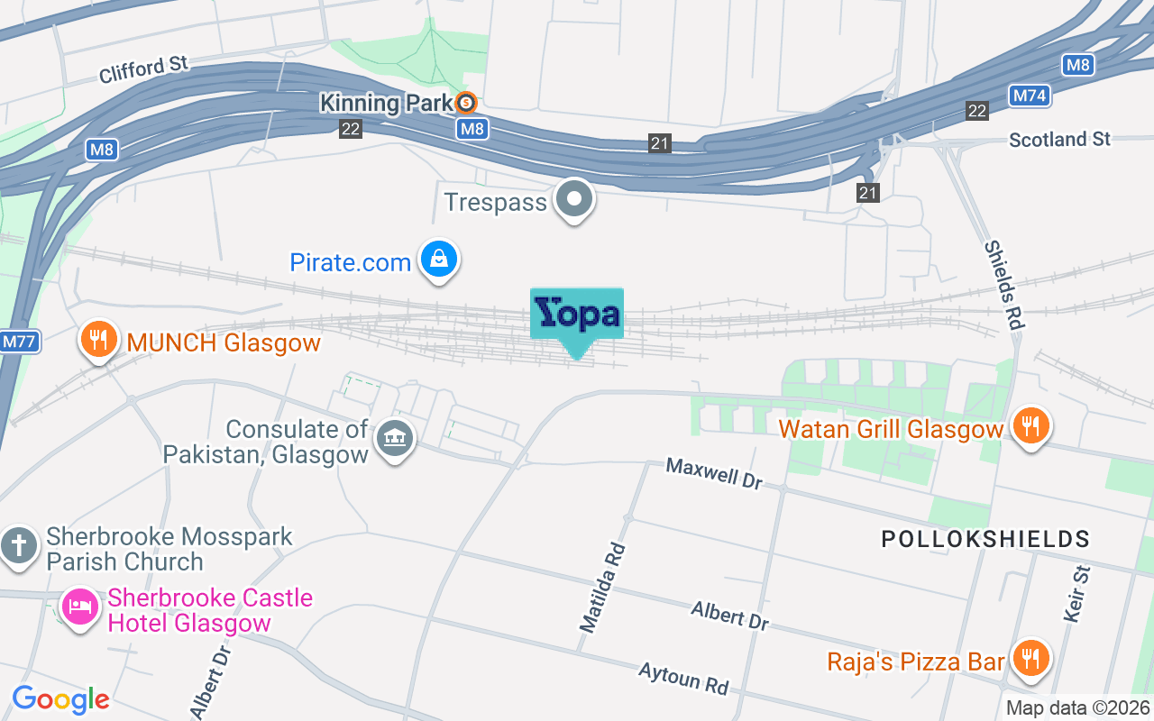 Map showing the location of G41 5SG