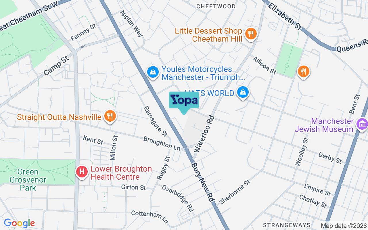 Map showing the location of M8 8BX
