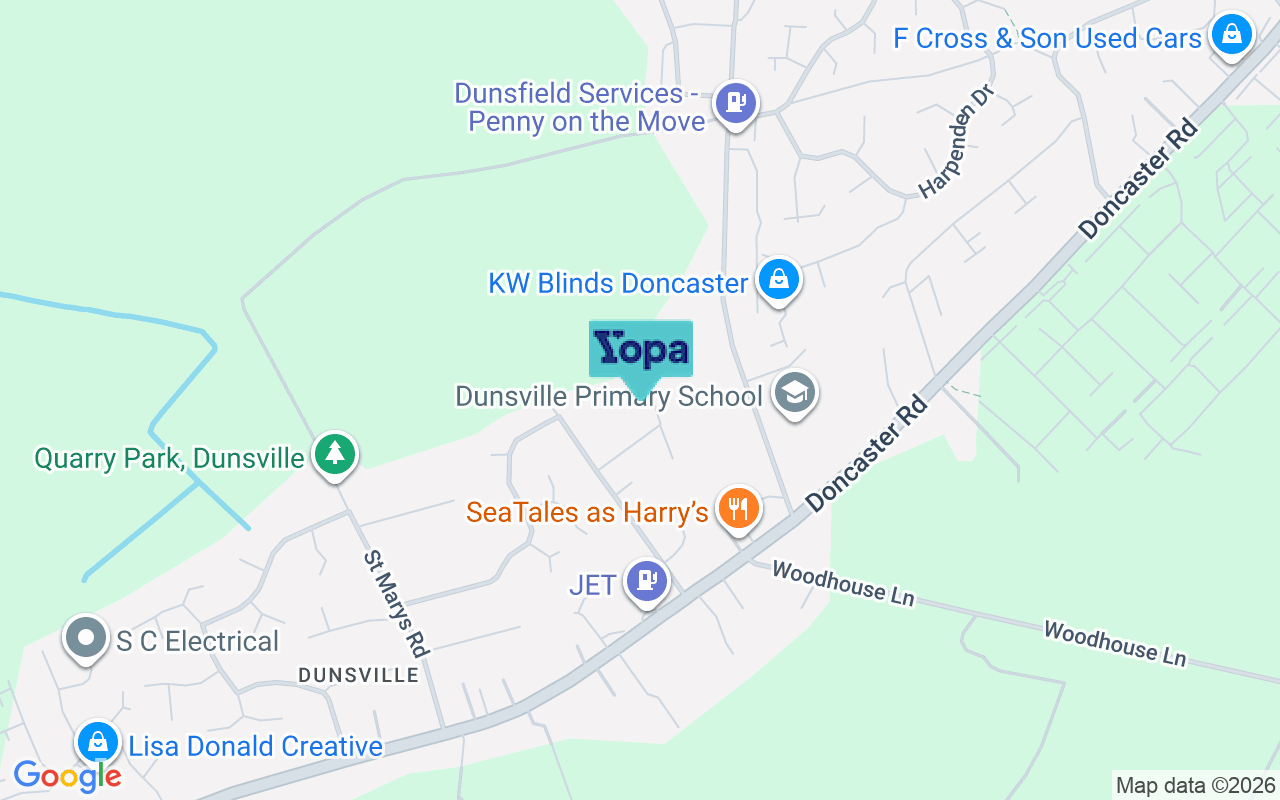 Map showing the location of DN7 4DT