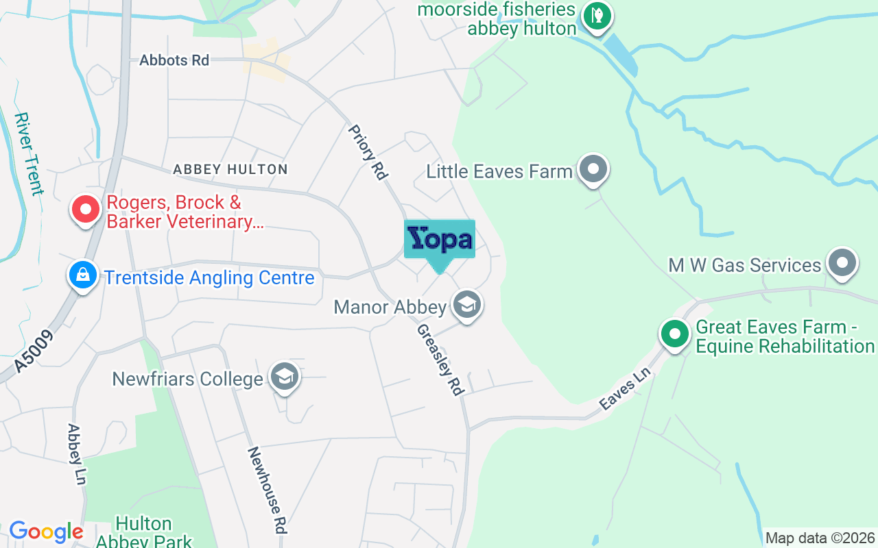 Map showing the location of ST2 8ET