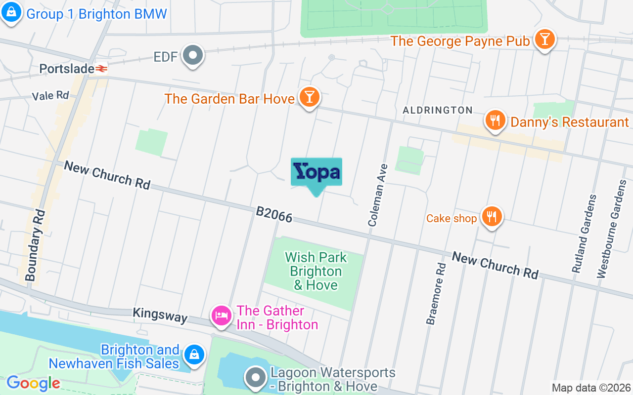 Map showing the location of BN3 5NP