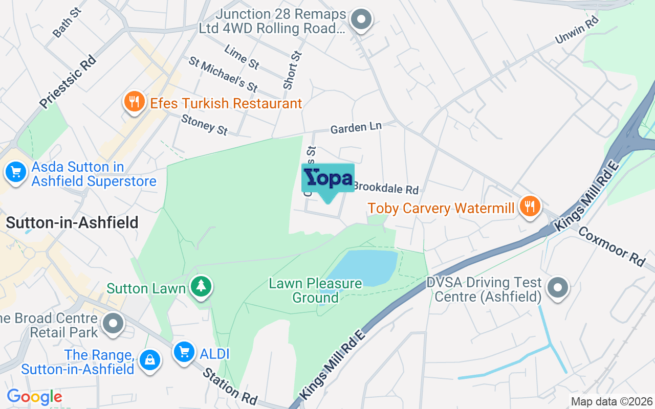 Map showing the location of NG17 4LH