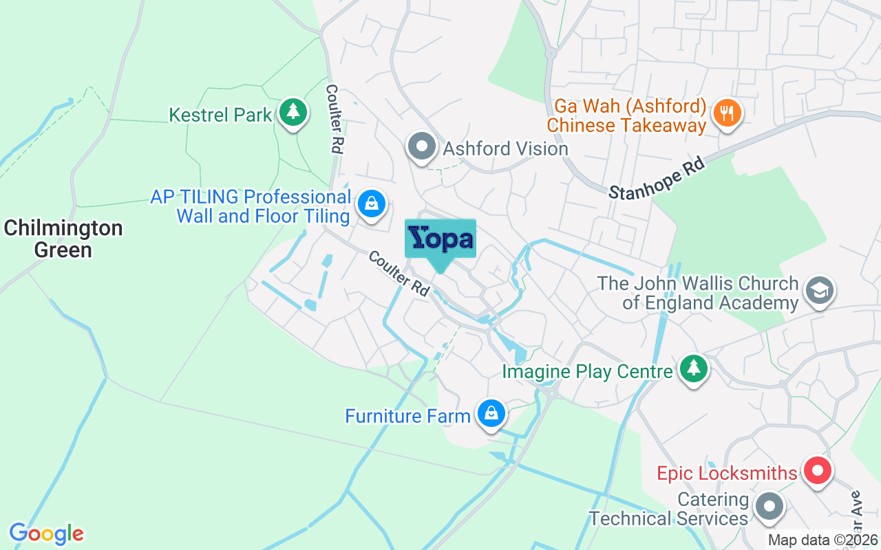 Map showing the location of TN23 3RN