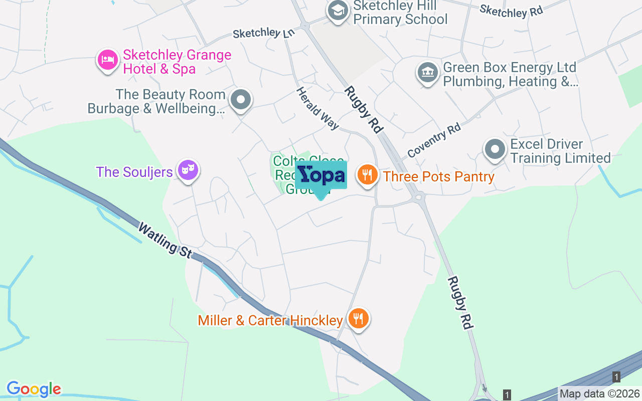 Map showing the location of LE10 2JB