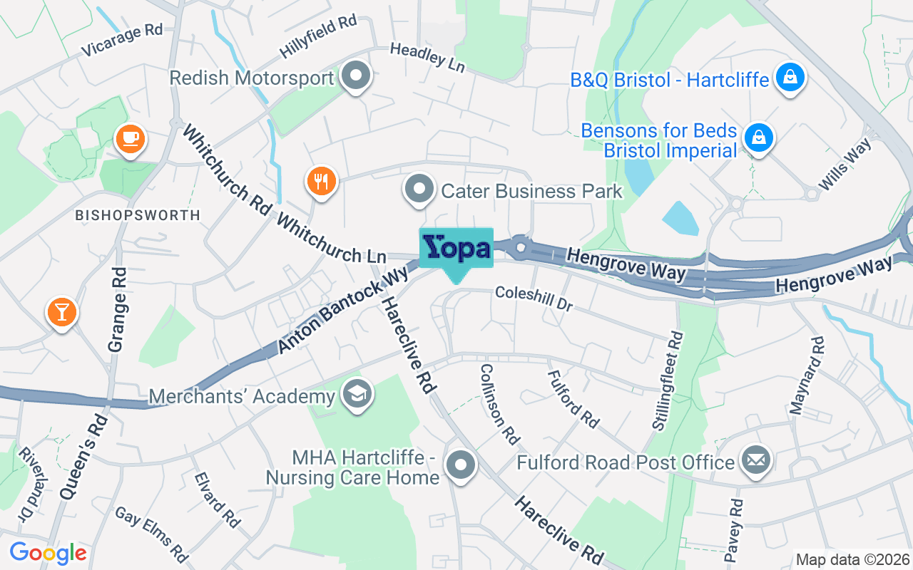 Map showing the location of BS13 9QT