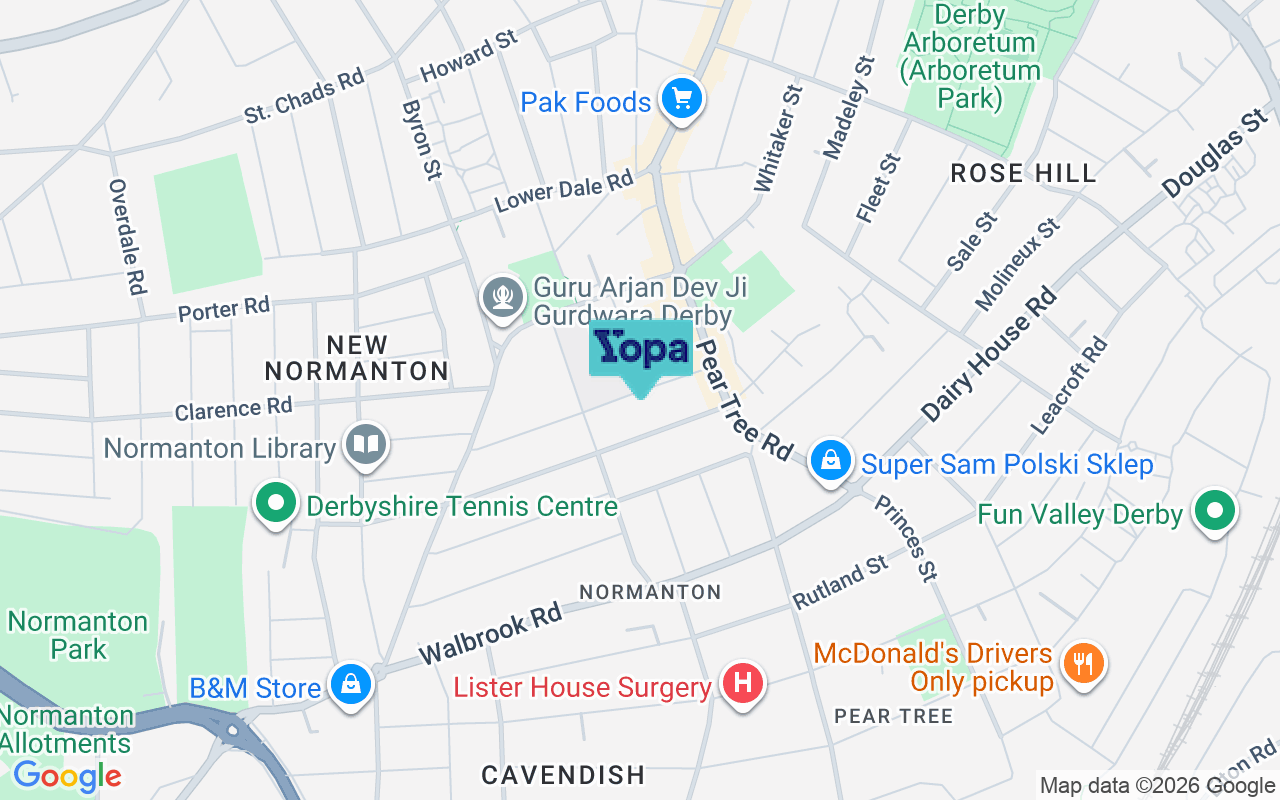 Map showing the location of DE23 8QY