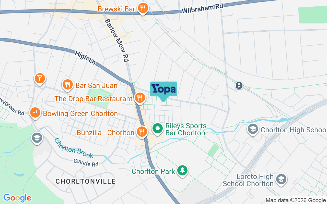 Map showing the location of M21 8TP