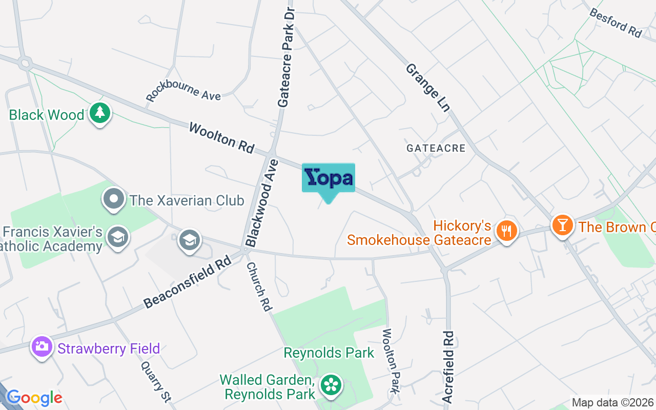 Map showing the location of L25 4TF