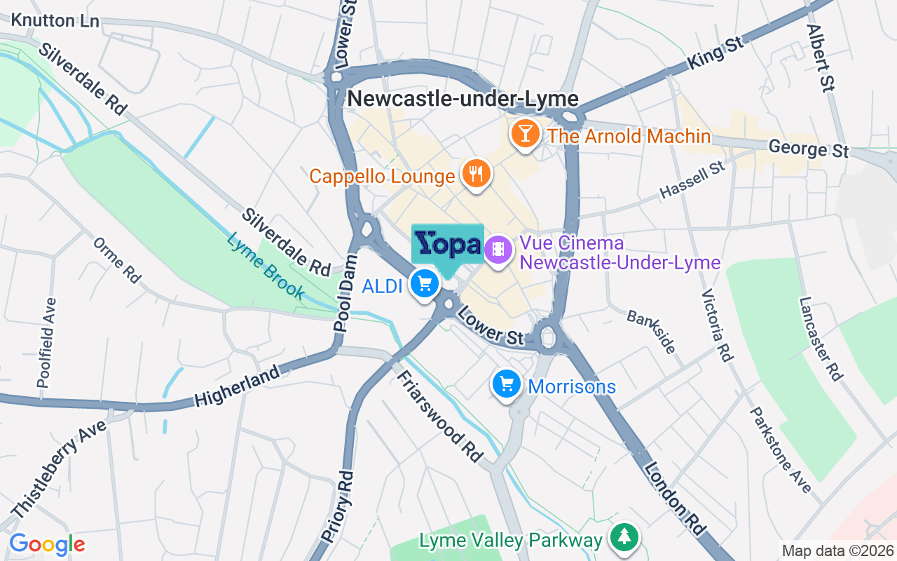 Map showing the location of ST5 1LD