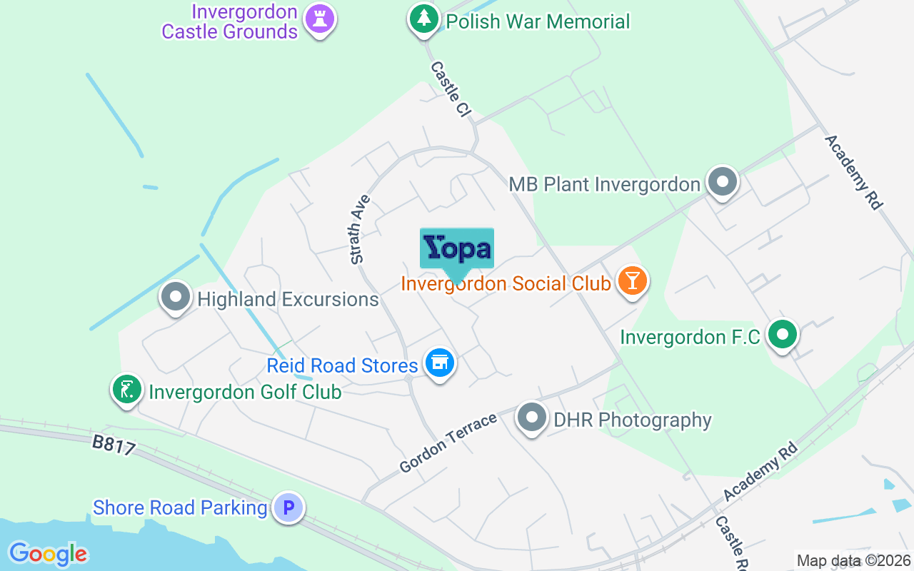 Map showing the location of IV18 0JU