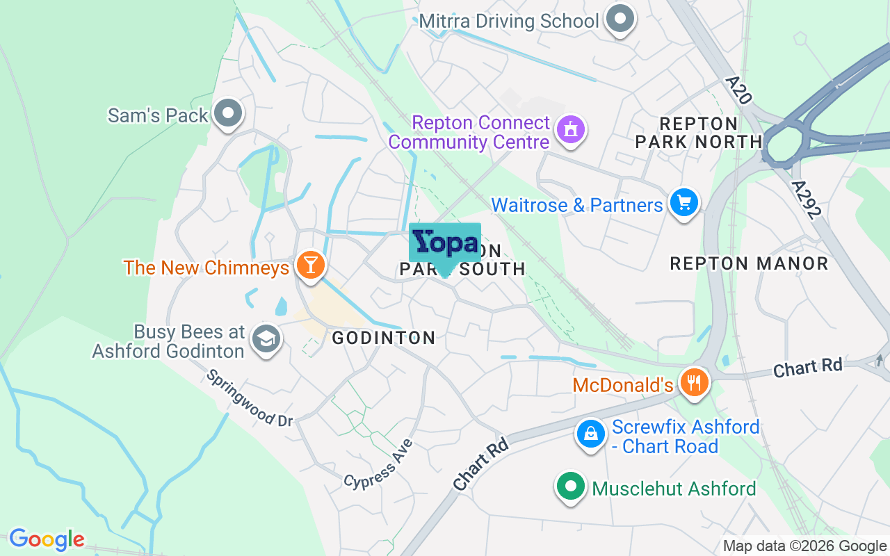 Map showing the location of TN23 3FL
