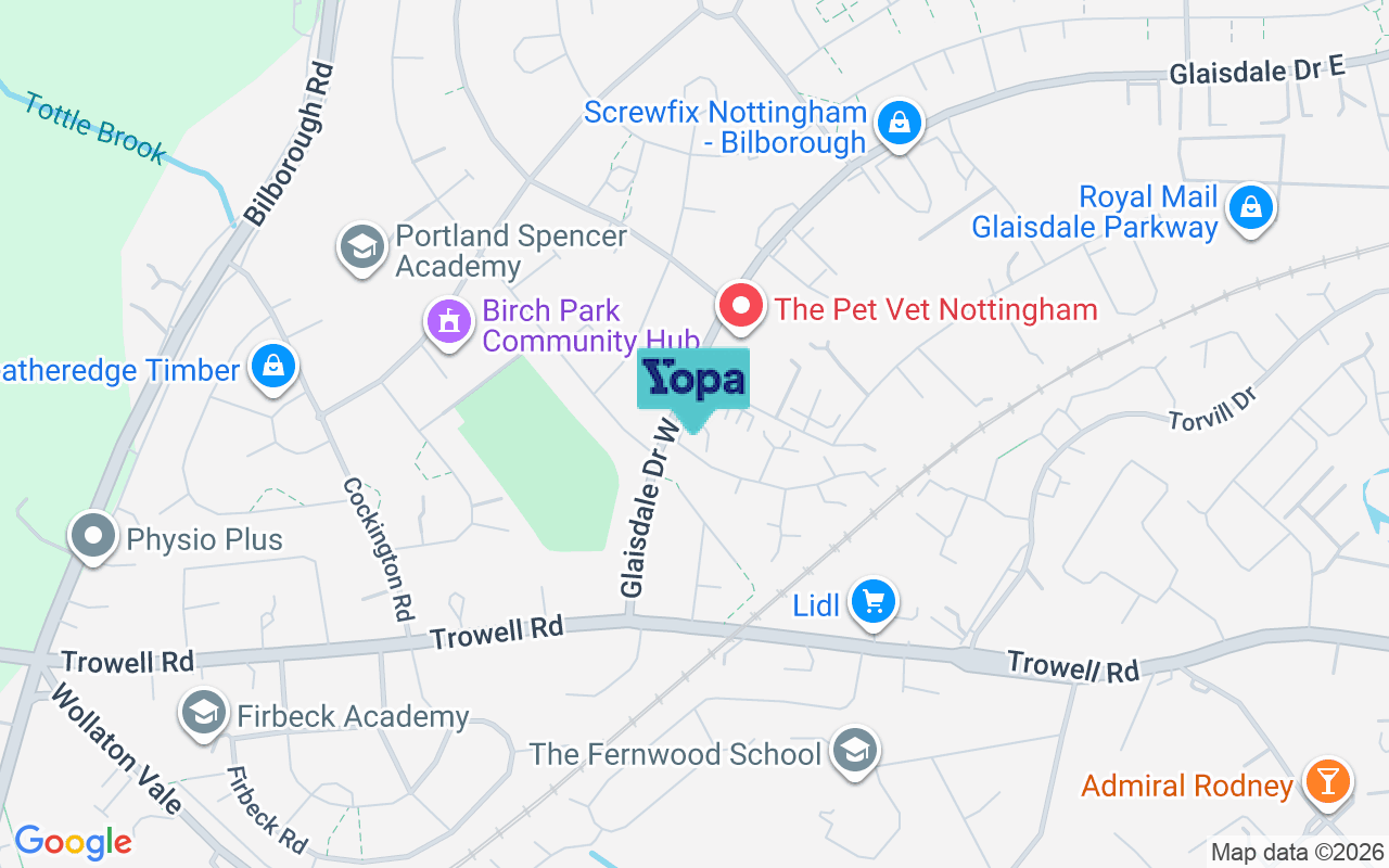 Map showing the location of NG8 4GY