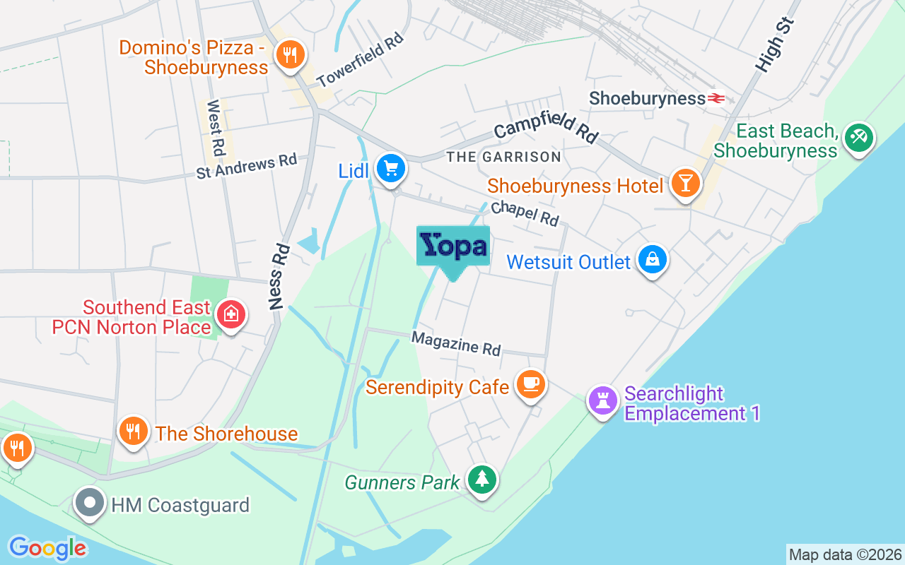 Map showing the location of SS3 9RB