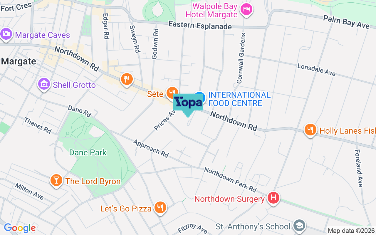 Map showing the location of CT9 2PU