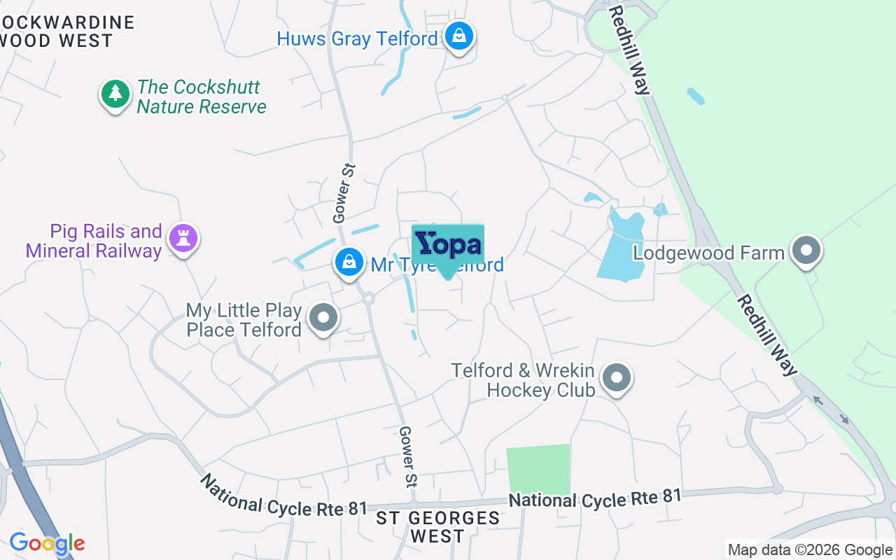 Map showing the location of TF2 9UY