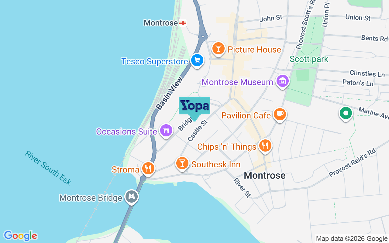 Map showing the location of DD10 8AG