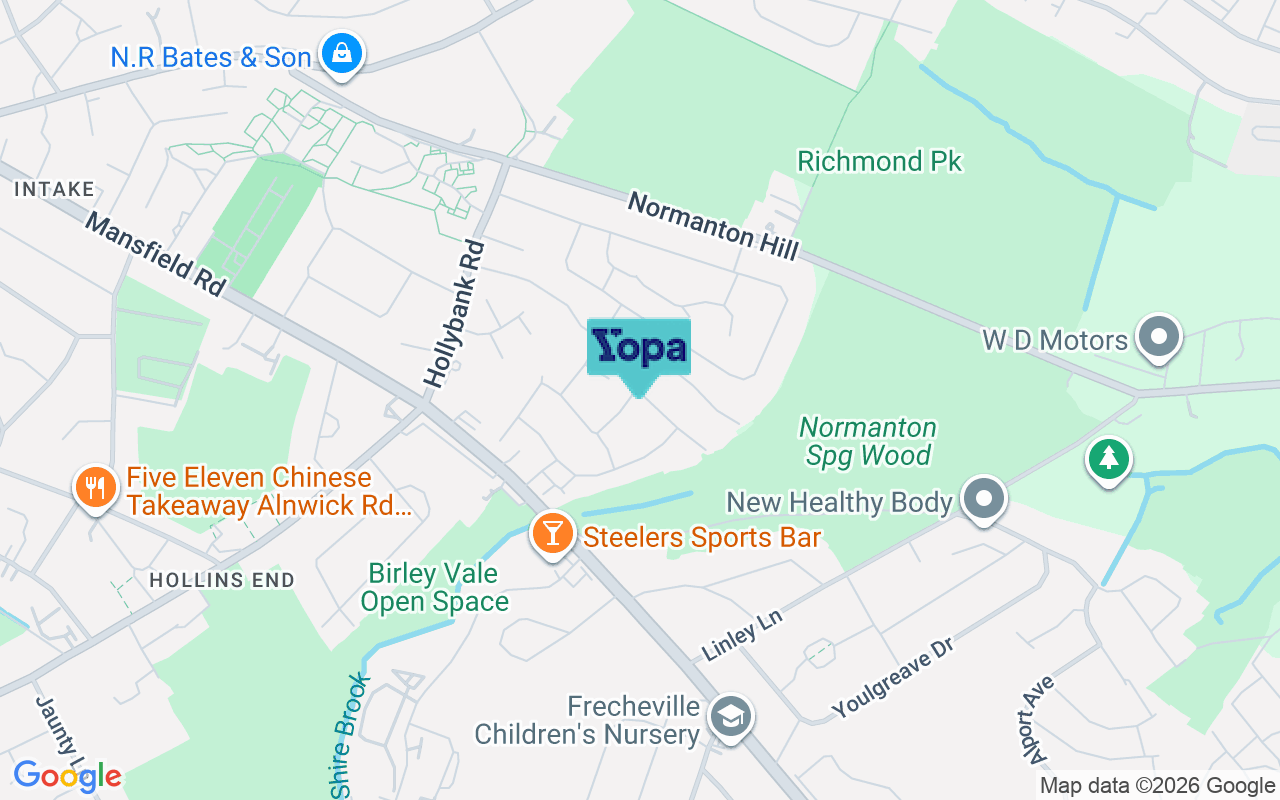 Map showing the location of S12 2DF