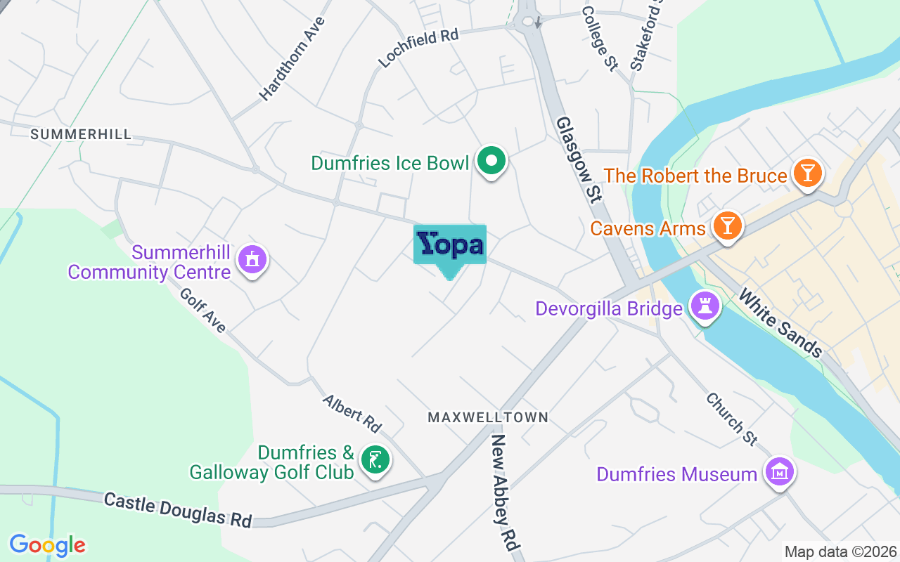 Map showing the location of DG2 9AY