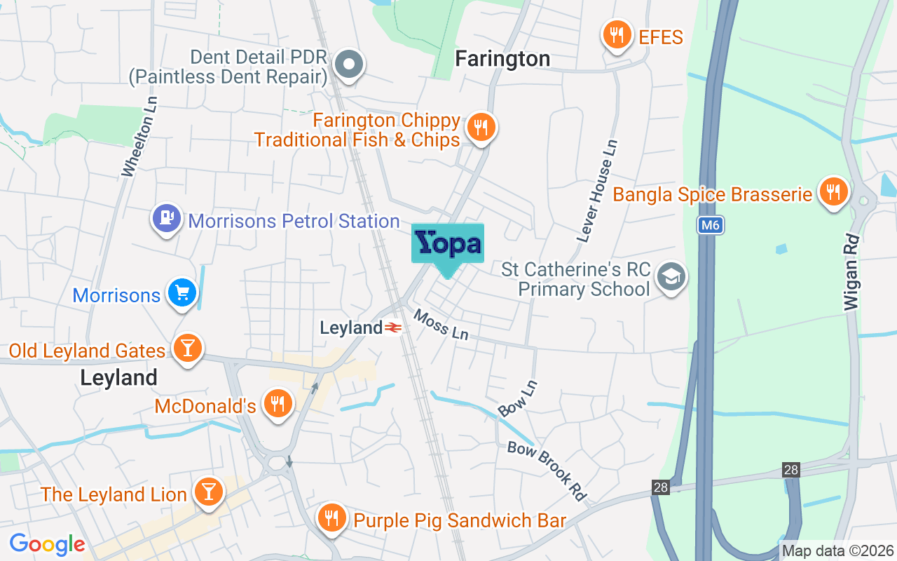 Map showing the location of PR25 4NX