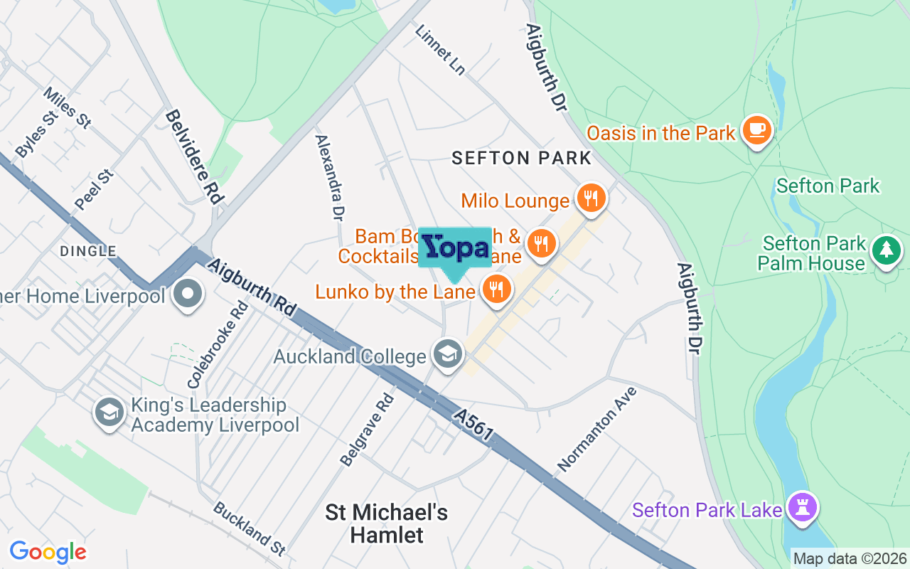 Map showing the location of L17 8BA