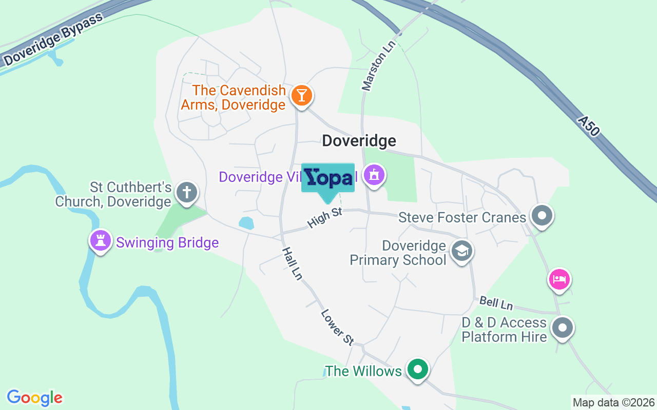 Map showing the location of DE6 5NA