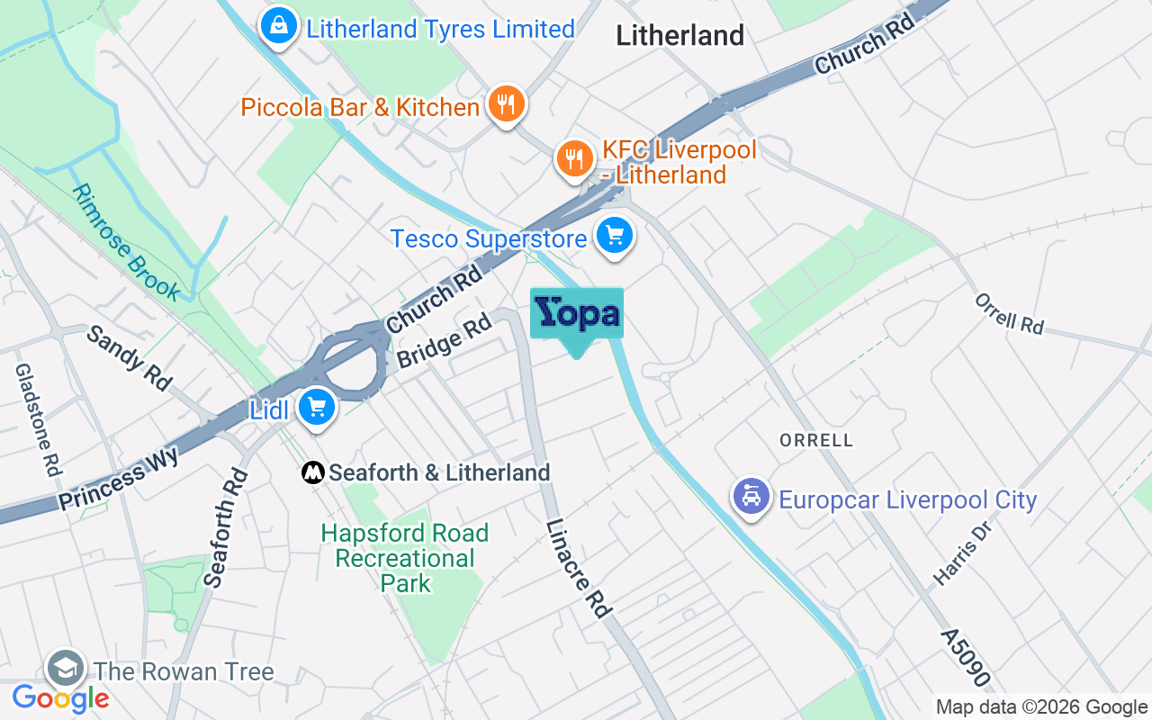 Map showing the location of L21 8ND