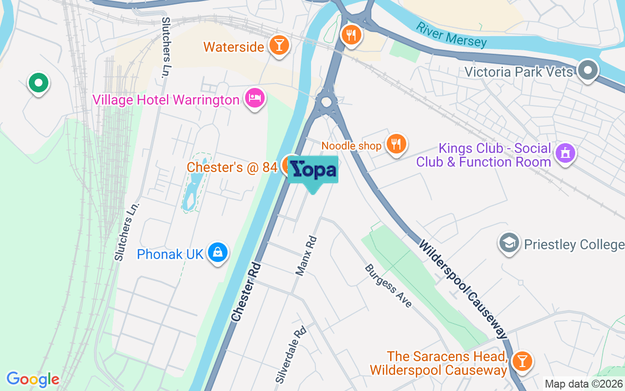 Map showing the location of WA4 6AF