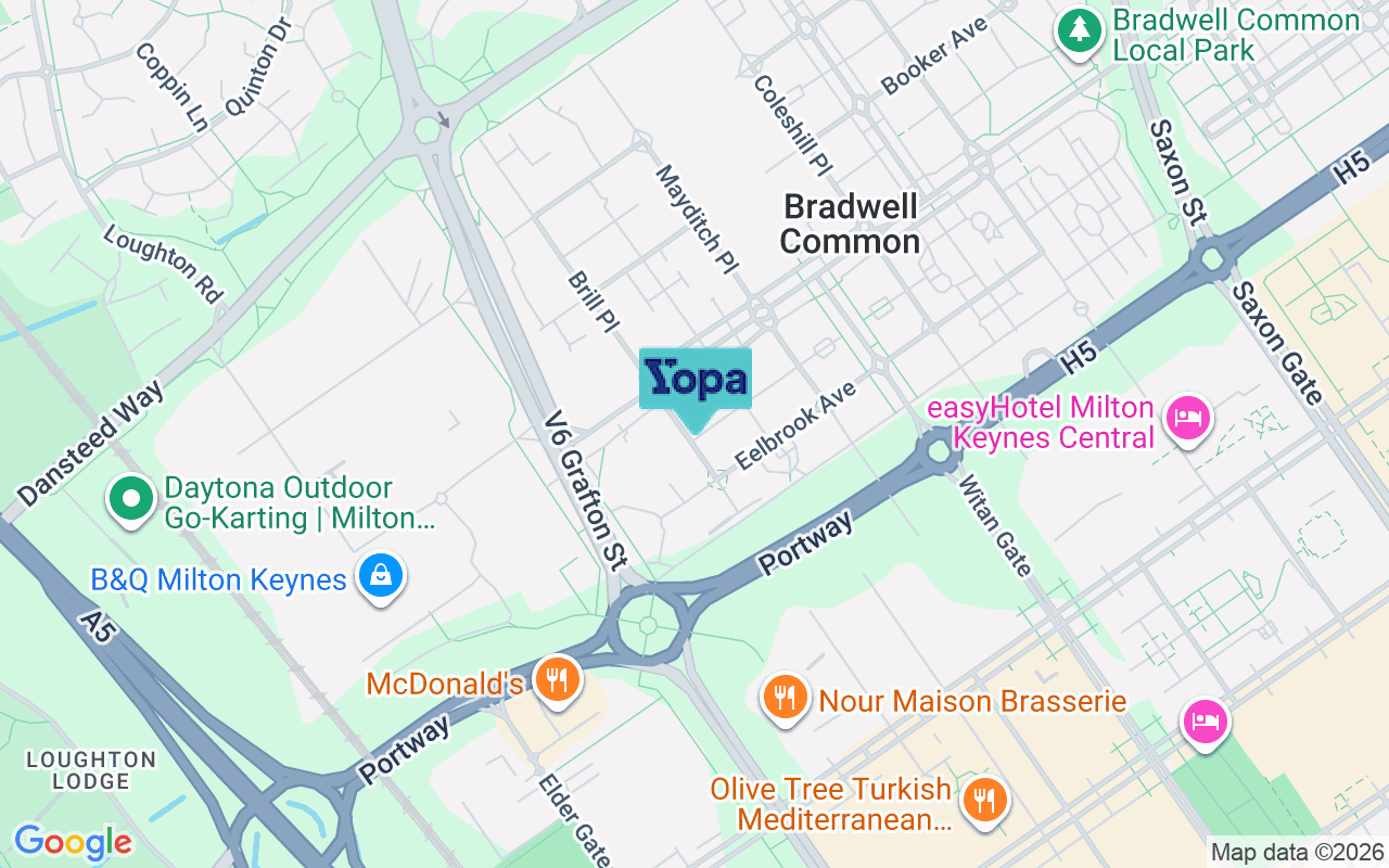 Map showing the location of MK13 8EX