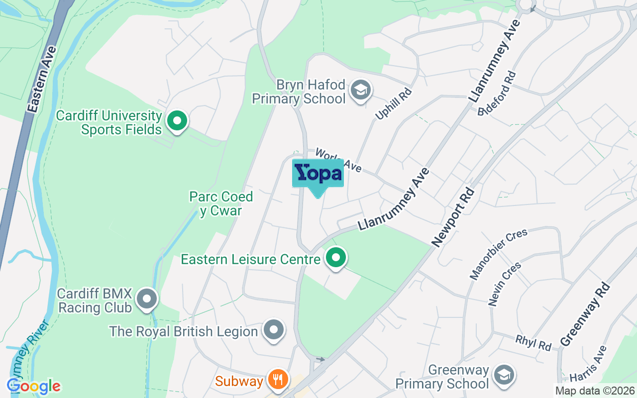 Map showing the location of CF3 4DQ