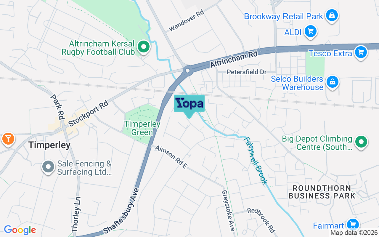 Map showing the location of WA15 7NS