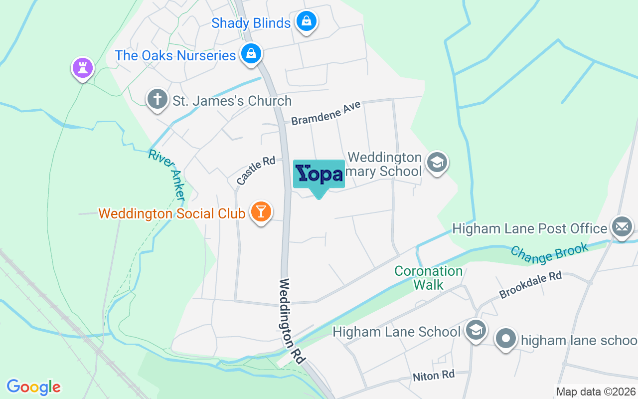 Map showing the location of CV10 0LQ