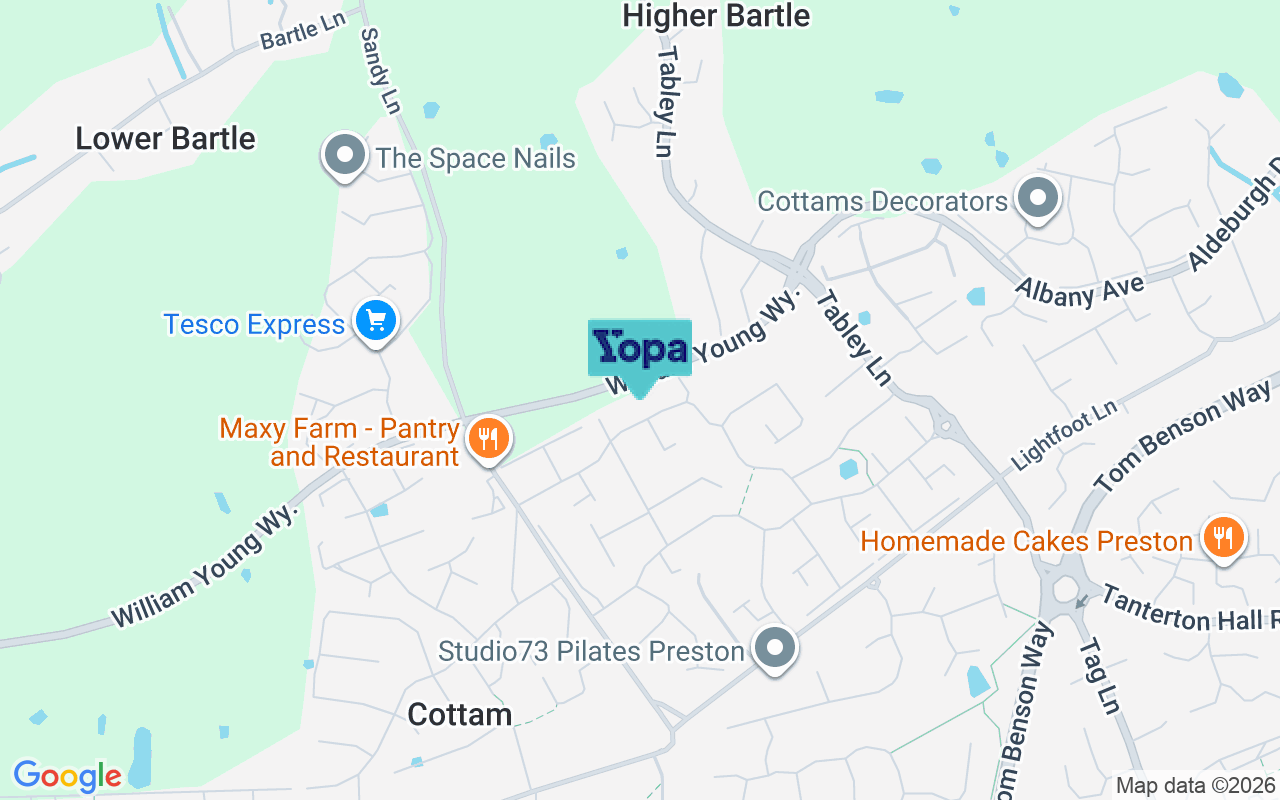 Map showing the location of PR4 0QP