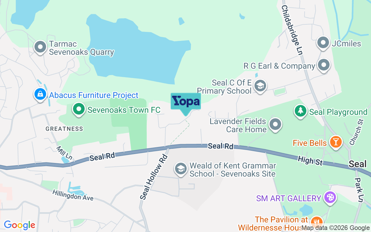 Map showing the location of TN14 5AQ