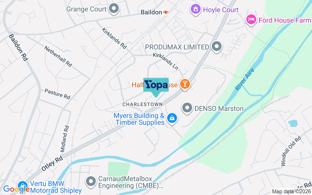 Map showing the location of BD17 6HD