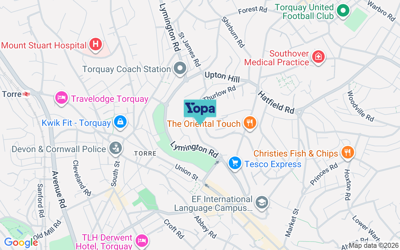 Map showing the location of TQ1 3DZ