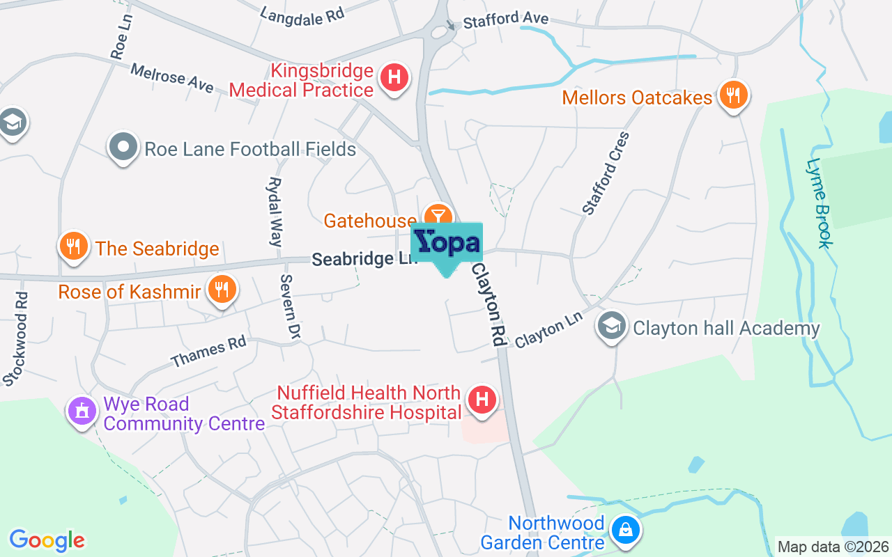 Map showing the location of ST5 4NJ