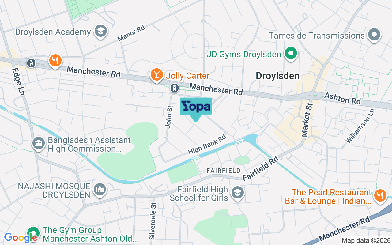 Map showing the location of M43 6EY