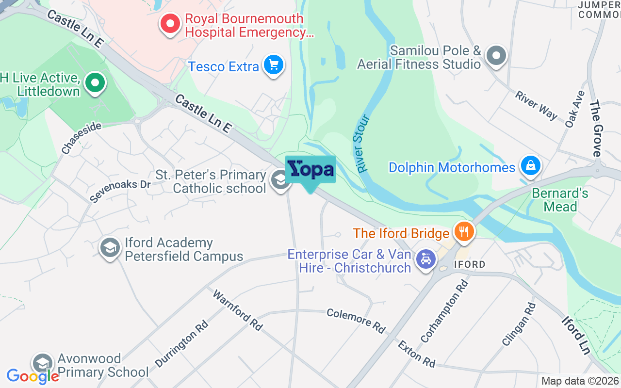 Map showing the location of BH7 6SN