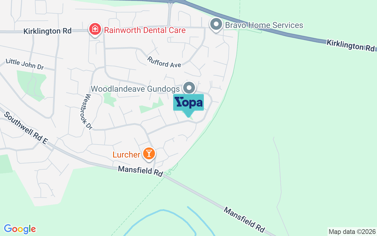 Map showing the location of NG21 0FF