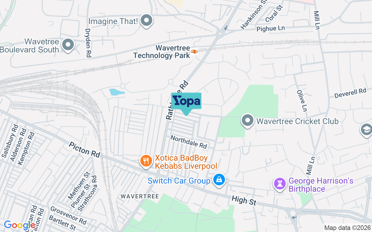 Map showing the location of L15 4HJ