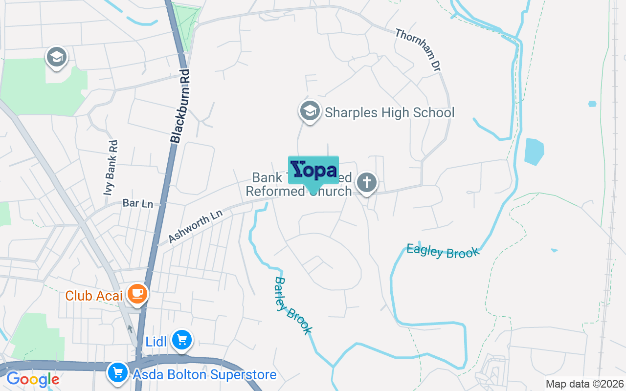 Map showing the location of BL1 8RR