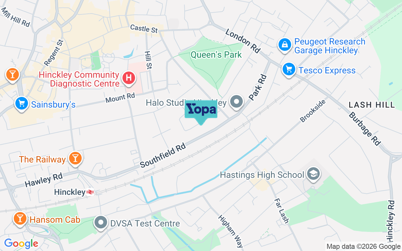 Map showing the location of LE10 1EB