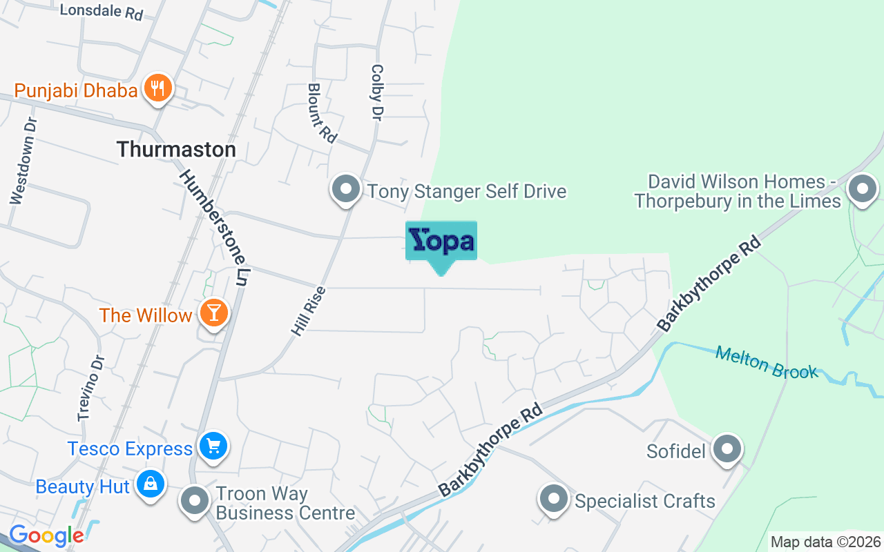 Map showing the location of LE4 9TE