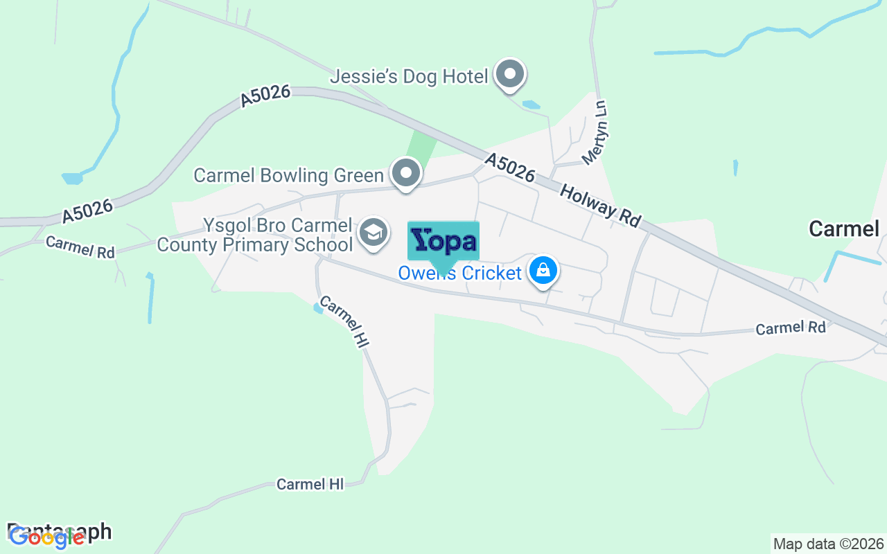 Map showing the location of CH8 8NW