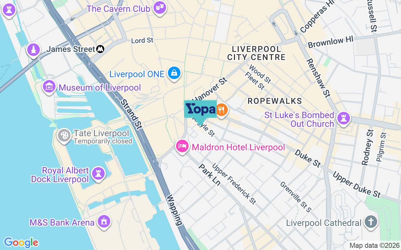 Map showing the location of L1 5DL