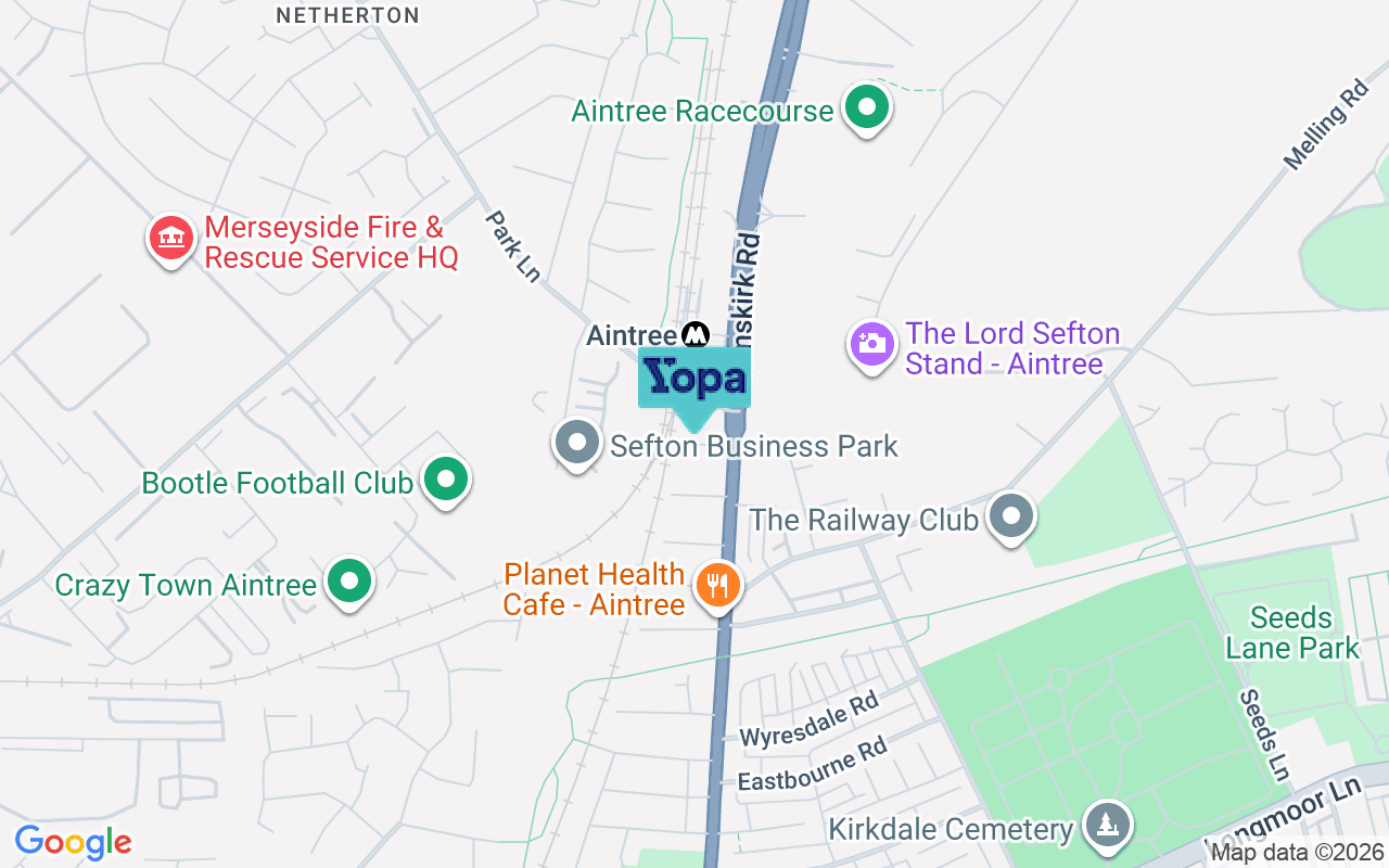 Map showing the location of L9 0LL